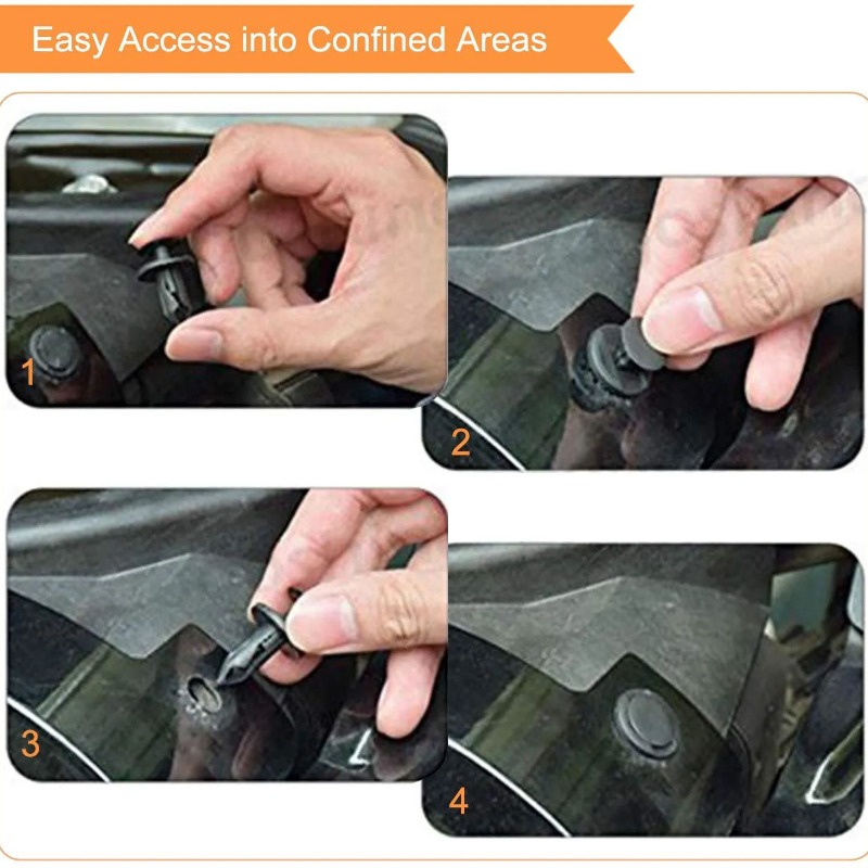 FENDER Bộ 50 Đinh Tán / Kẹp 8mm Bằng Nhựa Màu Đen Thông Dụng Cho Xe Hơi