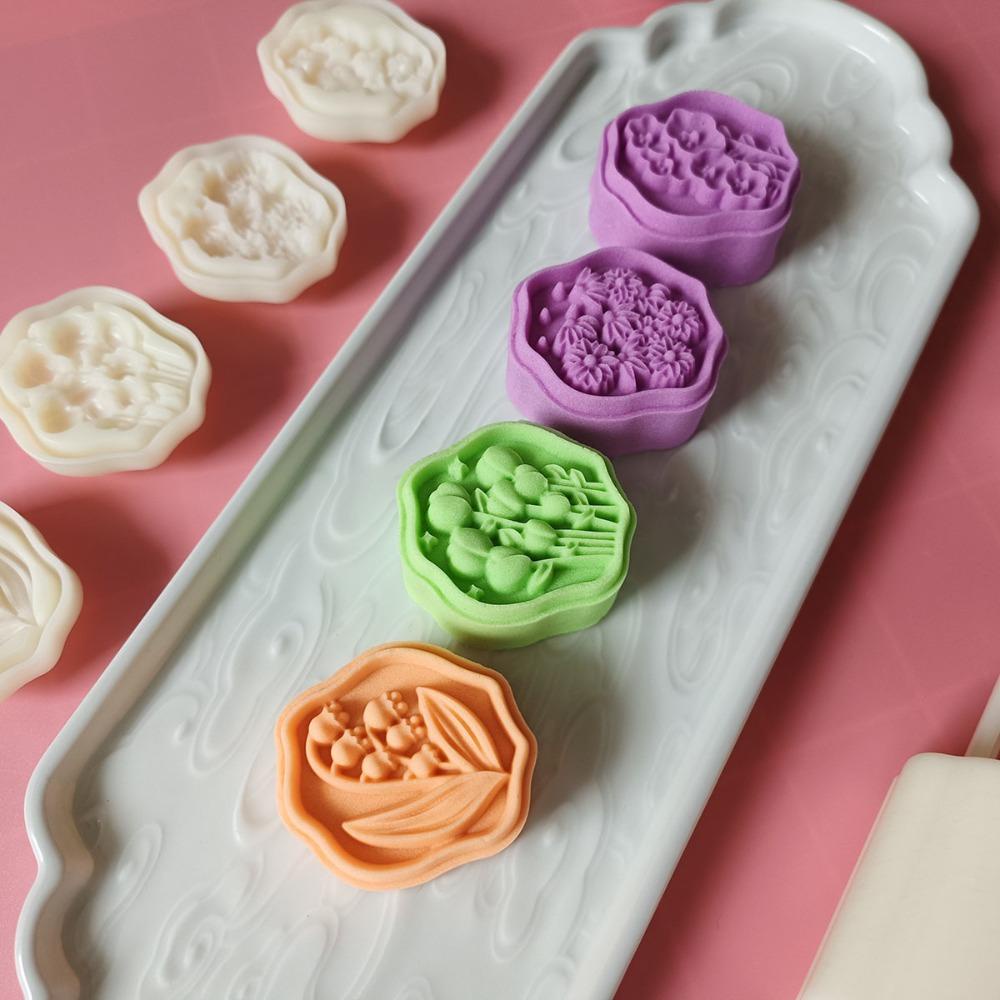 Augustina Khuôn Cắt Dập Nổi Họa Tiết Hoa tulip Trang Trí Bánh Trung Thu 50g