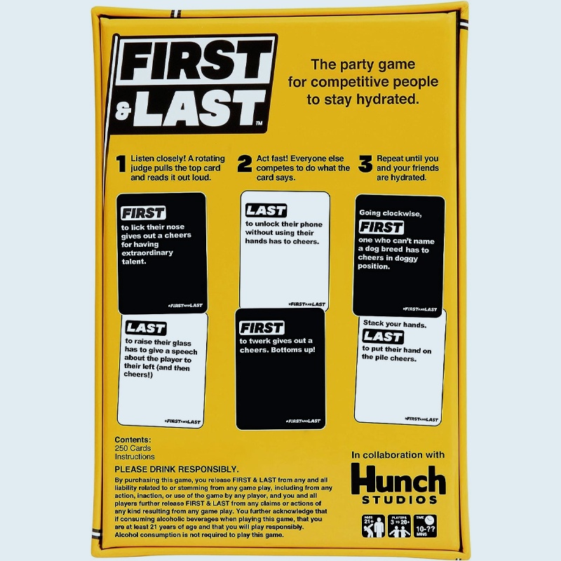 First and Last - The Party Drinking Classic Card Game
