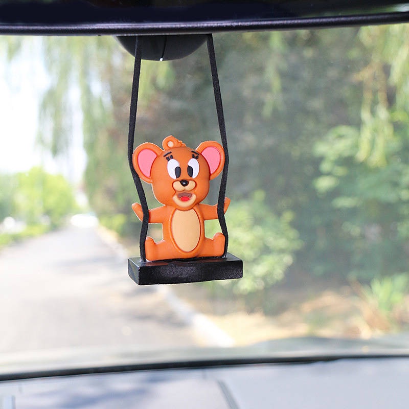 Cute Cat and Mouse Automobile Hanging Ornament Creative Car Decoration Car Rearview Mirror High-End Ornaments Car Interior Decoration JZ5x