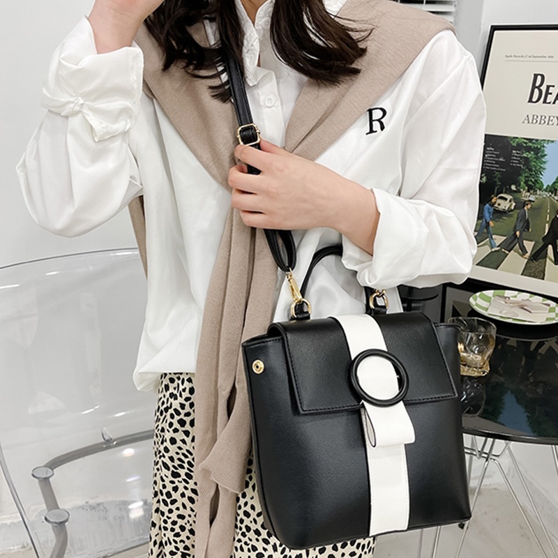 Ba Lô Da Phối Màu Tương Phản Phong Cách Phương Tây Cho Nữ