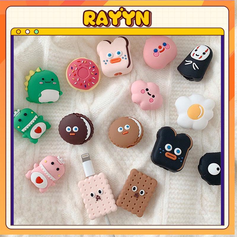 Vỏ bảo vệ cáp dữ liệu Bánh mì dễ thương Đám mây Quái vật nhỏ Phim hoạt hình-RA