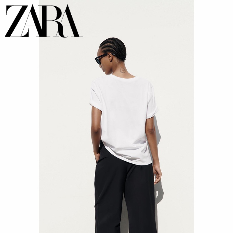 Zara Áo Thun In Họa Tiết Tương Phản Cá Tính Cho Nữ