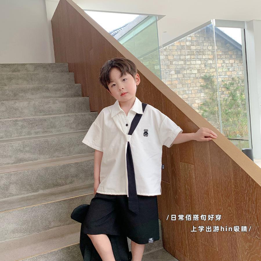 Hàng Mới Về Set Áo Thun Tay Ngắn Và Quần Lửng In Họa Tiết Hoạt Hình Dành Cho Bé Trai