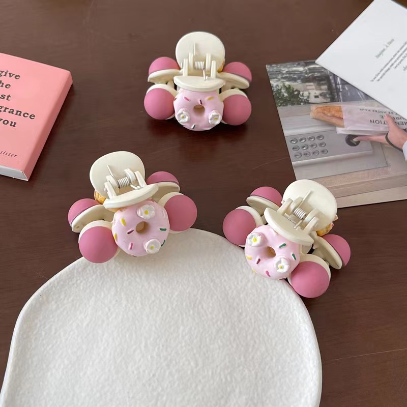 1 Kẹp Tóc Nữ Hình Bánh donut Dễ Thương