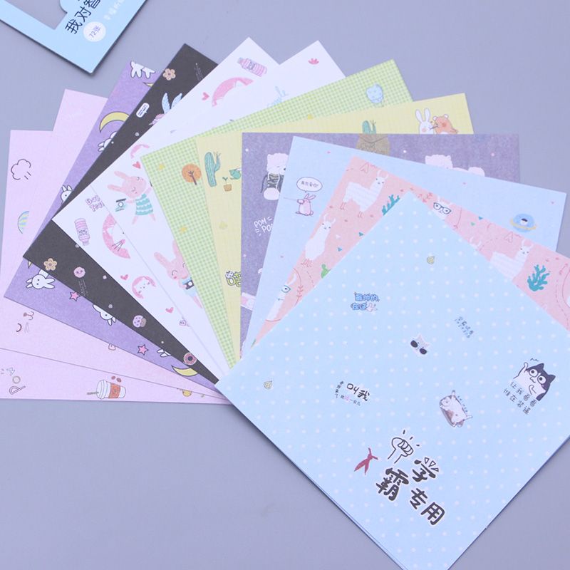 Bộ Giấy Xếp origami 70 / 14cm In Họa Tiết Hoạt Hình Nhiều Màu Sắc Cho Bé