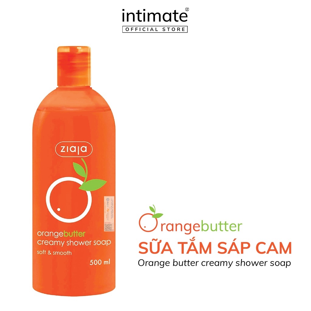 Sữa Tắm Sáp Cam Orange Butter Creamy Shower Soap ZIAJA Giúp Dưỡng Ẩm, Làm Sạch Da Hiệu Quả 500ml