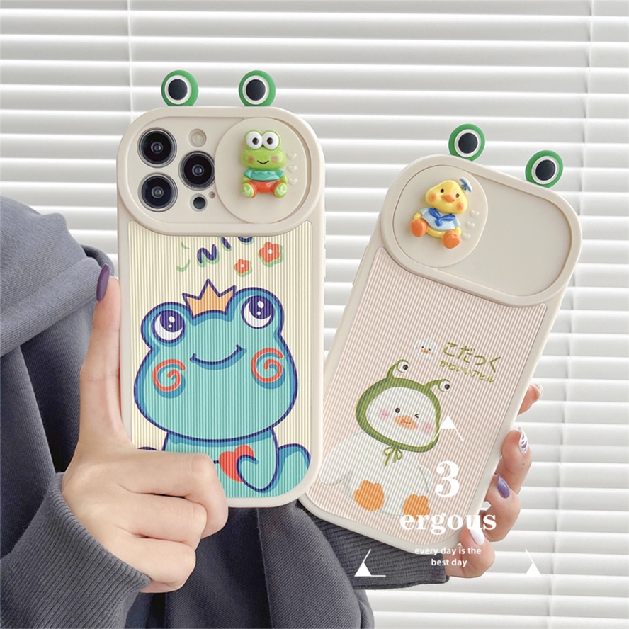 Ốp Điện Thoại TPU Mềm Hình Thú Hoạt Hình 3D Xinh Xắn Cho IPhone 14 13 12 11 Pro Max