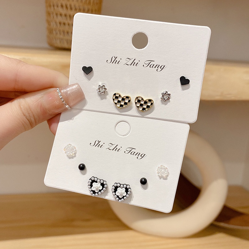 Bộ Sáu Chiếc Bông Tai Mạ Bạc 925 Đính Ngọc Trai Nhân Tạo Thời Trang Dành Cho Nữ