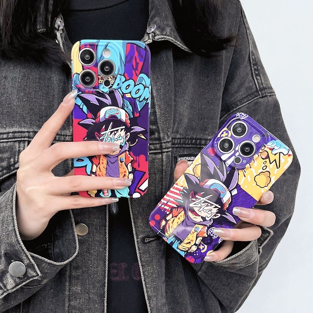 Ốp Điện Thoại Nhựa PC Cứng In Hình Dragon Ball Bảo Vệ Camera Cho iphone 14 13 12 11 Pro MAX XR X / XS MAX 7 / 8 Plus