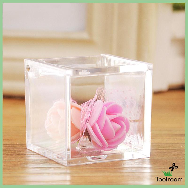 Hộp Đựng Quà Trong Suốt Bằng Acrylic Có Nắp Đậy Tiện Dụng Cho Gia Đình / Đám Cưới