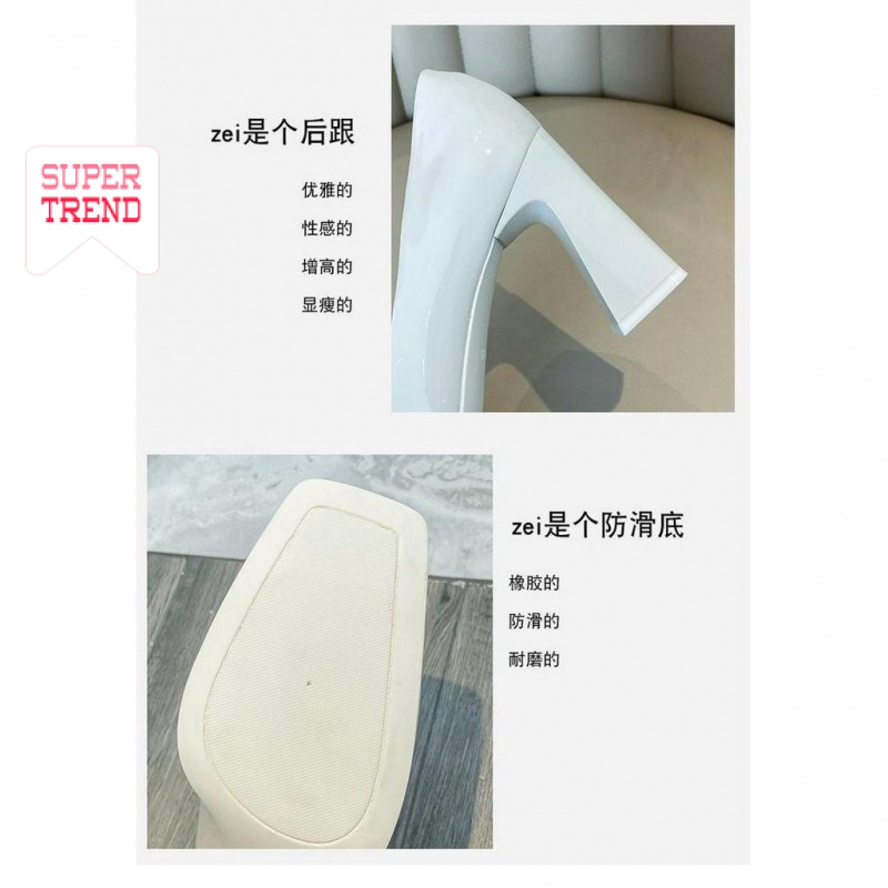 Giày mũi vuông gót cao 8cm hợp thời trang cho nữ