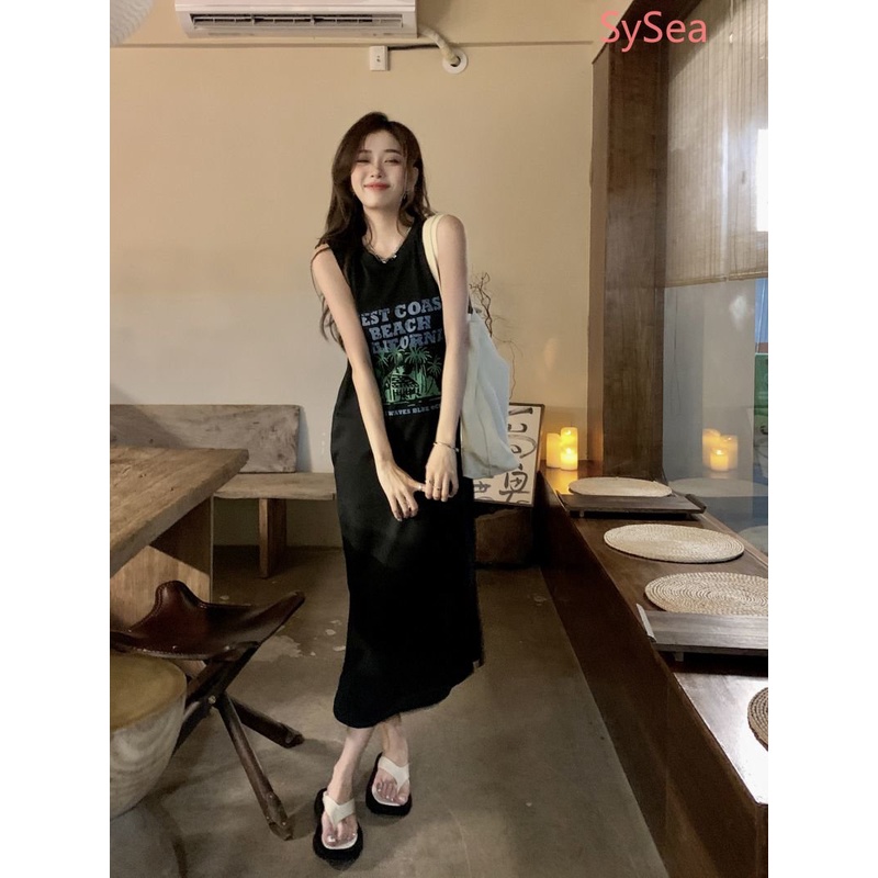 Đầm Không Tay Dáng Rộng Thời Trang Hàn Quốc Dành Cho Nữ