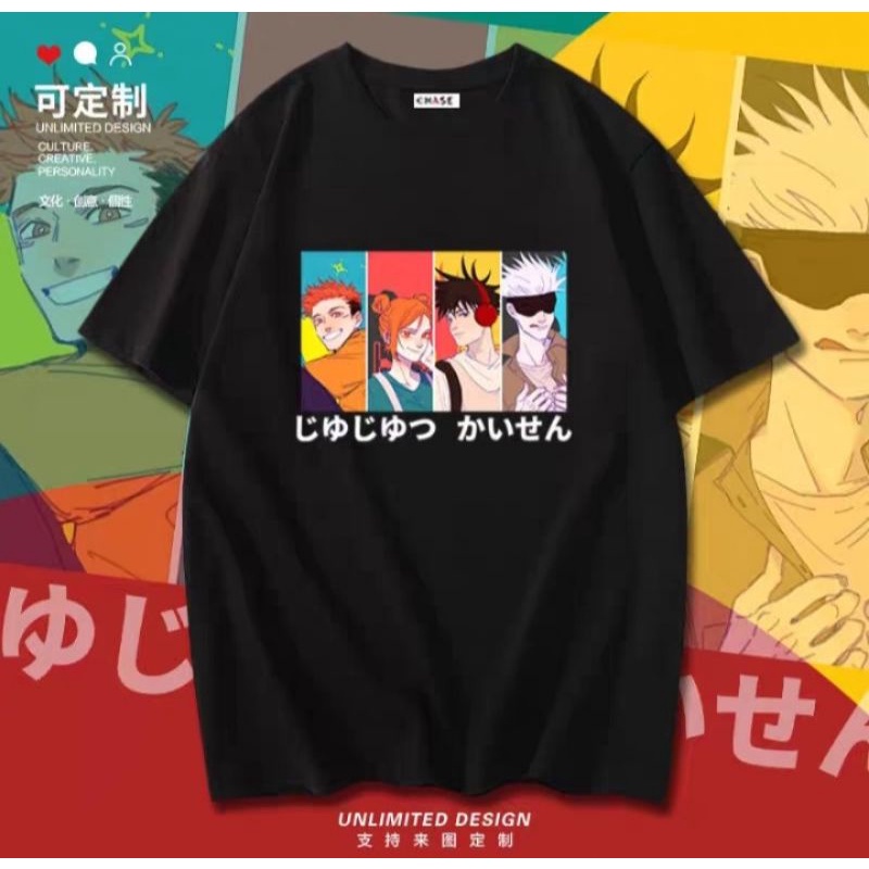 HOT Áo Thun Tay Lửng Đen In Hình Anime Jujutsu Kaisen Gojo Satoru giá tận xưởng