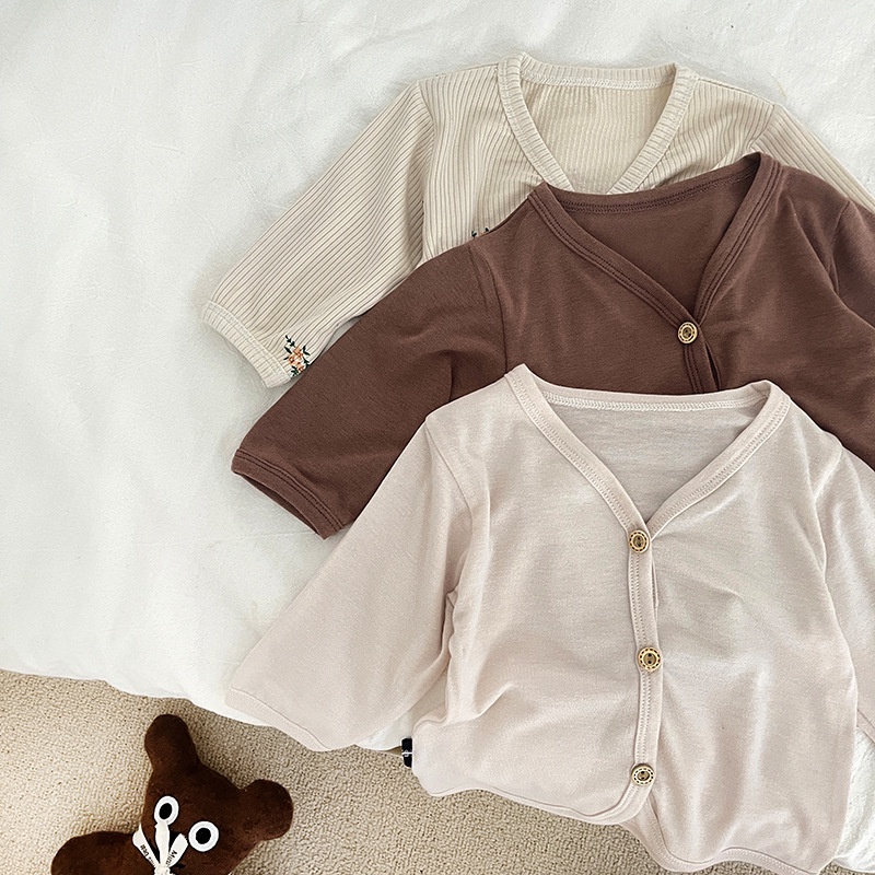 Áo Khoác cardigan Mỏng Chống Nắng Chống Muỗi Phong Cách Hàn Quốc Cho Bé Sơ Sinh