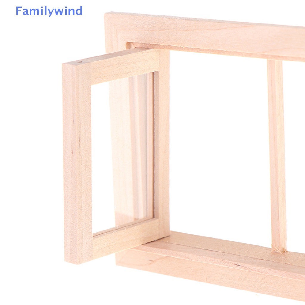 Bộ 2 Khung Cửa Sổ Bằng Gỗ Tỉ Lệ 1 / 12 Dùng Trang Trí Nhà Búp Bê