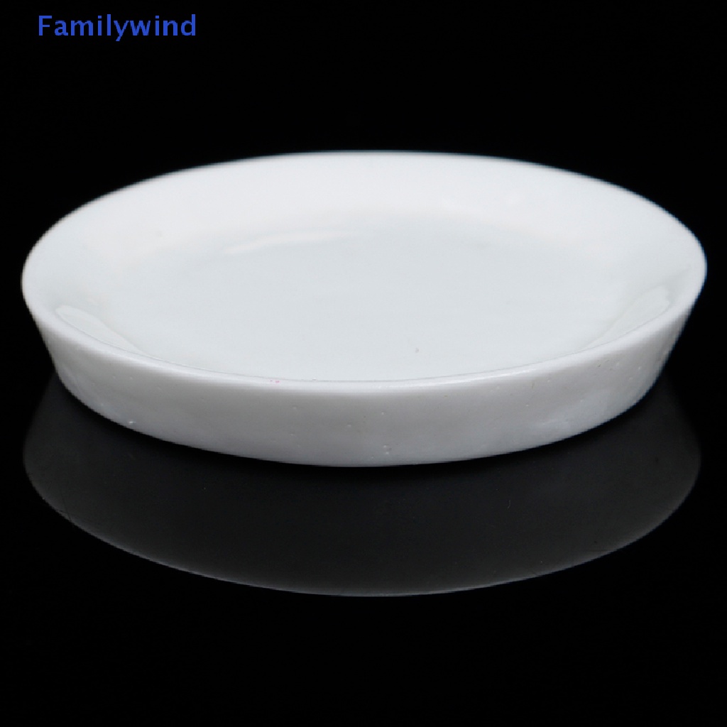 Set 4 Đĩa Tròn Màu Trắng Tỉ Lệ 1: 12 Trang Trí Nhà Búp Bê