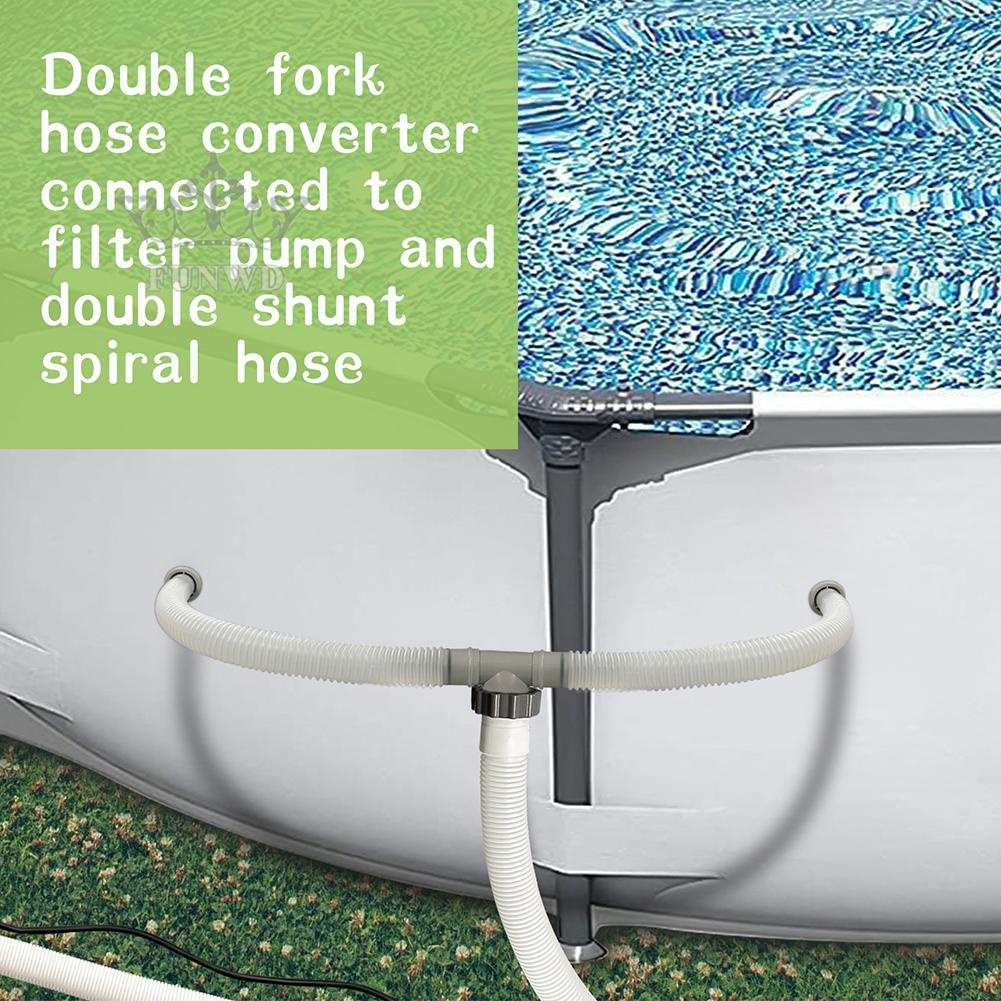 【FUNWD】For Intex Split Hose Plunger Valve Pool Part 1.5in to 2 1.25in T-connectors