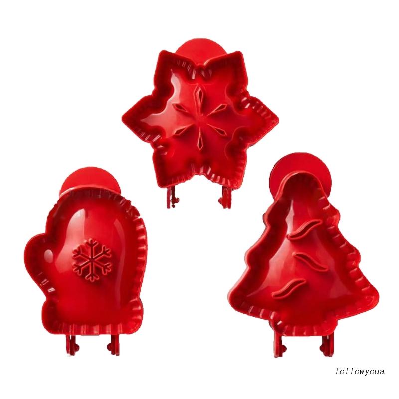 Khuôn Nhấn Tạo Hình Trang Trí Bánh Kem / Trái Cây 3 Hình Dạng Dùng Trong Dịp Giáng Sinh