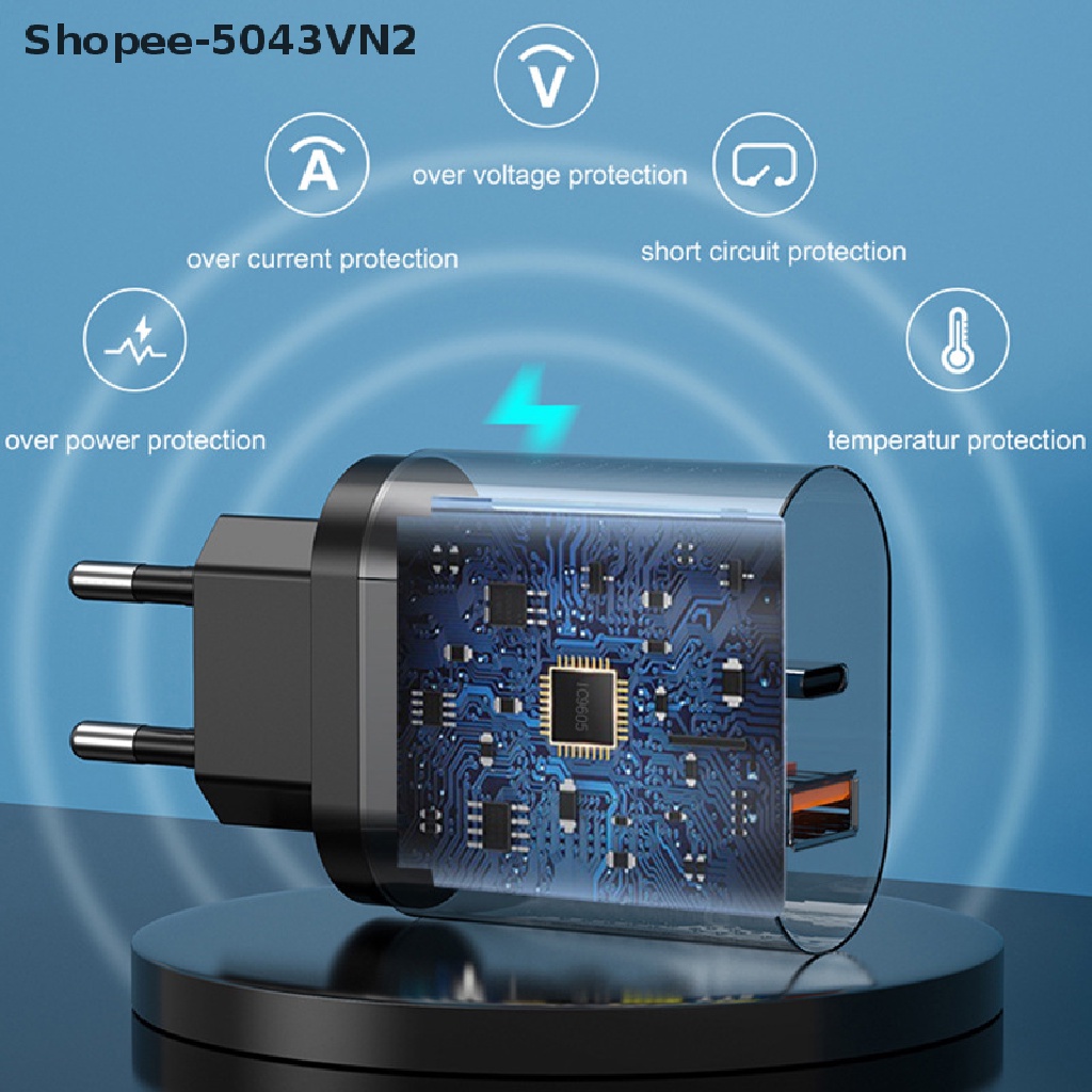 Củ Sạc Nhanh USB C 20W 20W Cho iPhone 13 Type C QC 3.0 PD