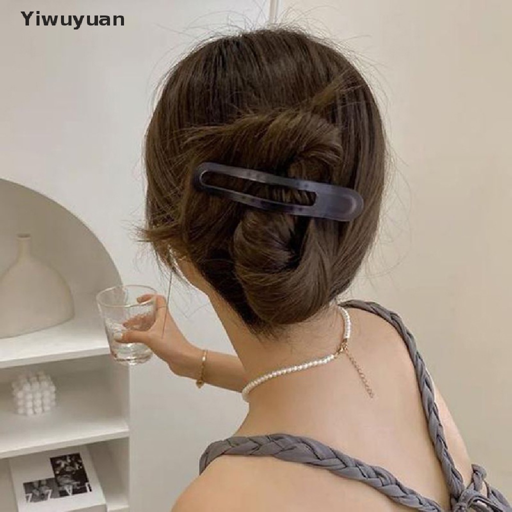 < Yiwuyuan > Kẹp Tóc Kiểu Đuôi Cá Lớn Bằng Acrylic Màu Đục