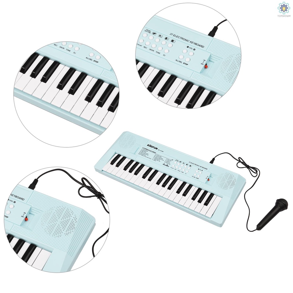 Đàn Piano Điện Mini 37 Phím Màu Xanh Dương Cho Bé