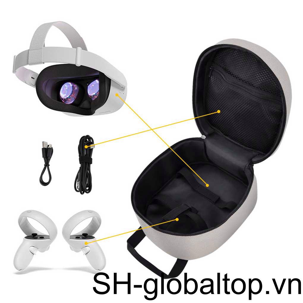 Túi Vải Đựng Kính Thực Tế Ảo Màu Trơn Có Khóa Kéo Thay Thế Tiện Dụng Cho Quest 2