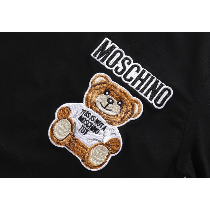 Áo Thun Tay Ngắn Chất Liệu Cotton Thêu Họa Tiết Chú Gấu Nhỏ Dễ Thương Thời Trang Mùa Hè Cho Nam Và Nữ