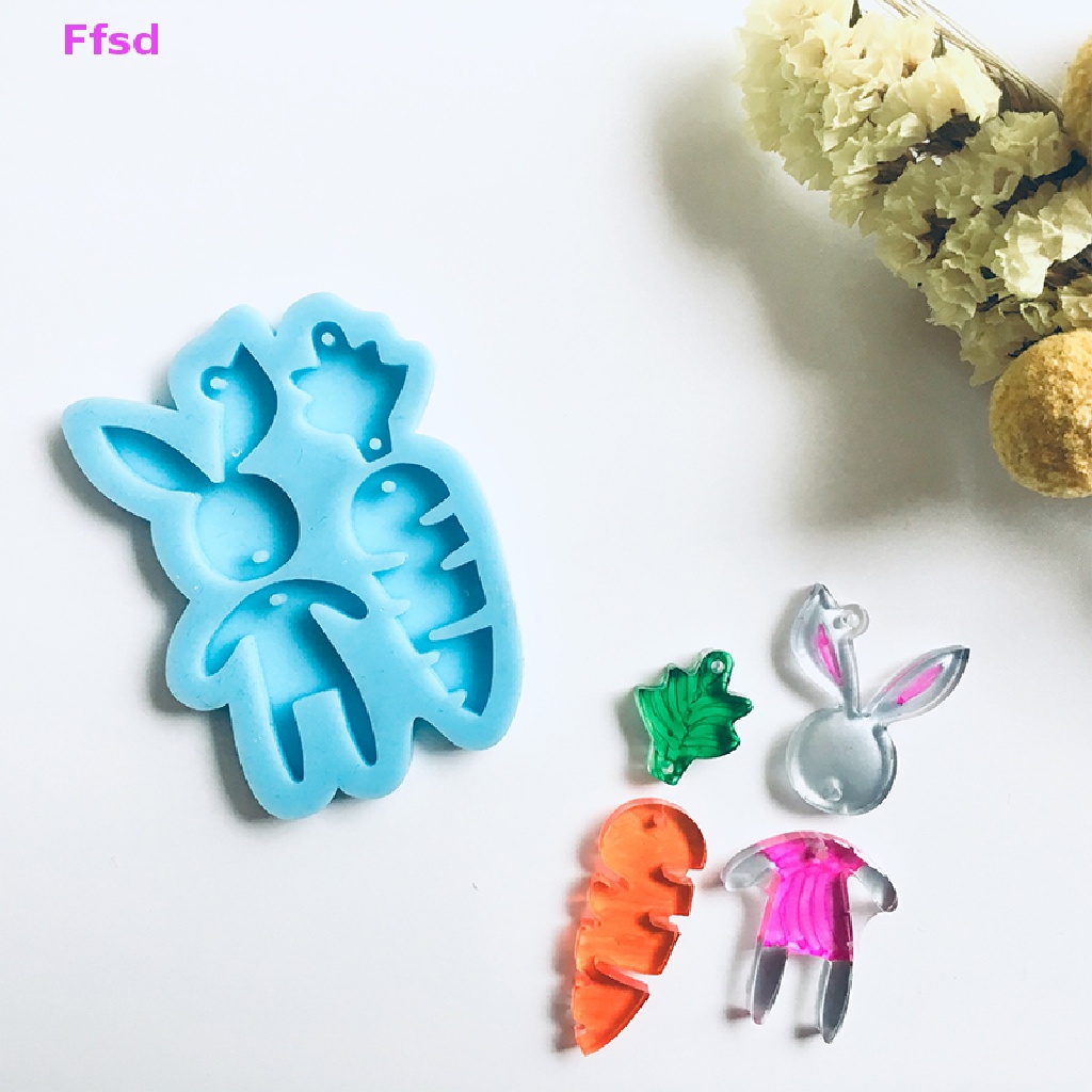 1 Khuôn Silicone Làm Móc Khóa Hình Thỏ Cà Rốt Diy