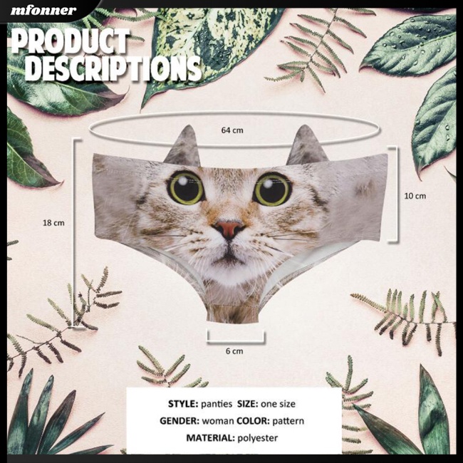 Quần Lót In Hình Thú 3D Dễ Thương Cho Nữ