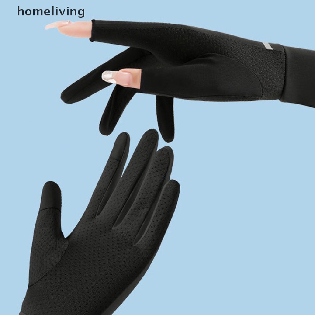 Găng Tay Lụa Lạnh Mỏng Thoáng Khí Chống Trượt Có Thể Chạm Màn Hình Cảm Ứng Bảo Vệ Khỏi Tia Uv