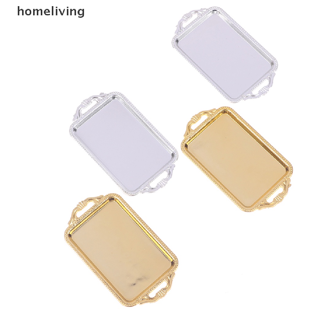 Bộ 2 Khay Trà Mini Bằng Nhựa Dùng Trang Trí Nhà Búp Bê