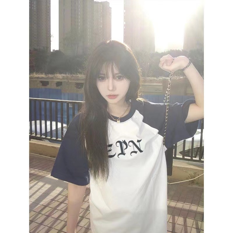 Áo Thun Cotton Tay Ngắn Dáng Rộng In Họa Tiết Phong Cách Hàn Quốc Mới Cho Nữ