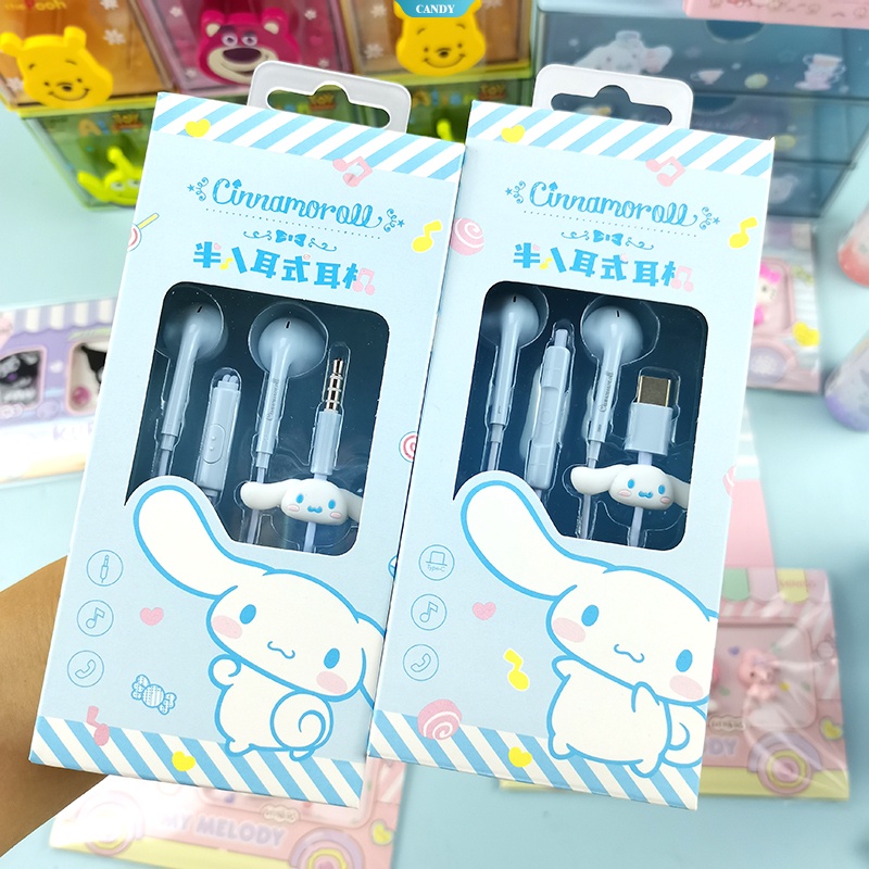 Tai Nghe Nhét Tai Giảm Tiếng Ồn Giắc Cắm 3.5mm Sanrio Cinnamoroll Kuromi Mymelody