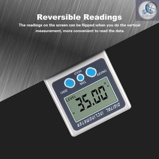 Multi-functional Digital Inclinometer Zinc Alloy Shell 360° Electronic Protractor Mini Digital Angle Gauge with Magnet