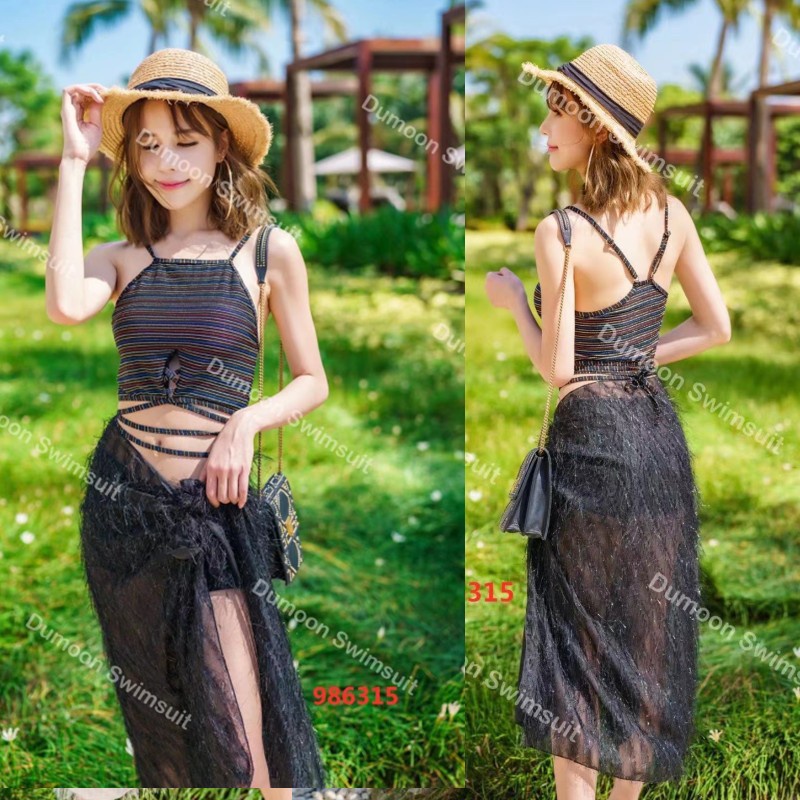 Bộ Đồ Bơi Ba Mảnh Phong Cách Hàn Quốc Quyến Rũ Cho Nữ