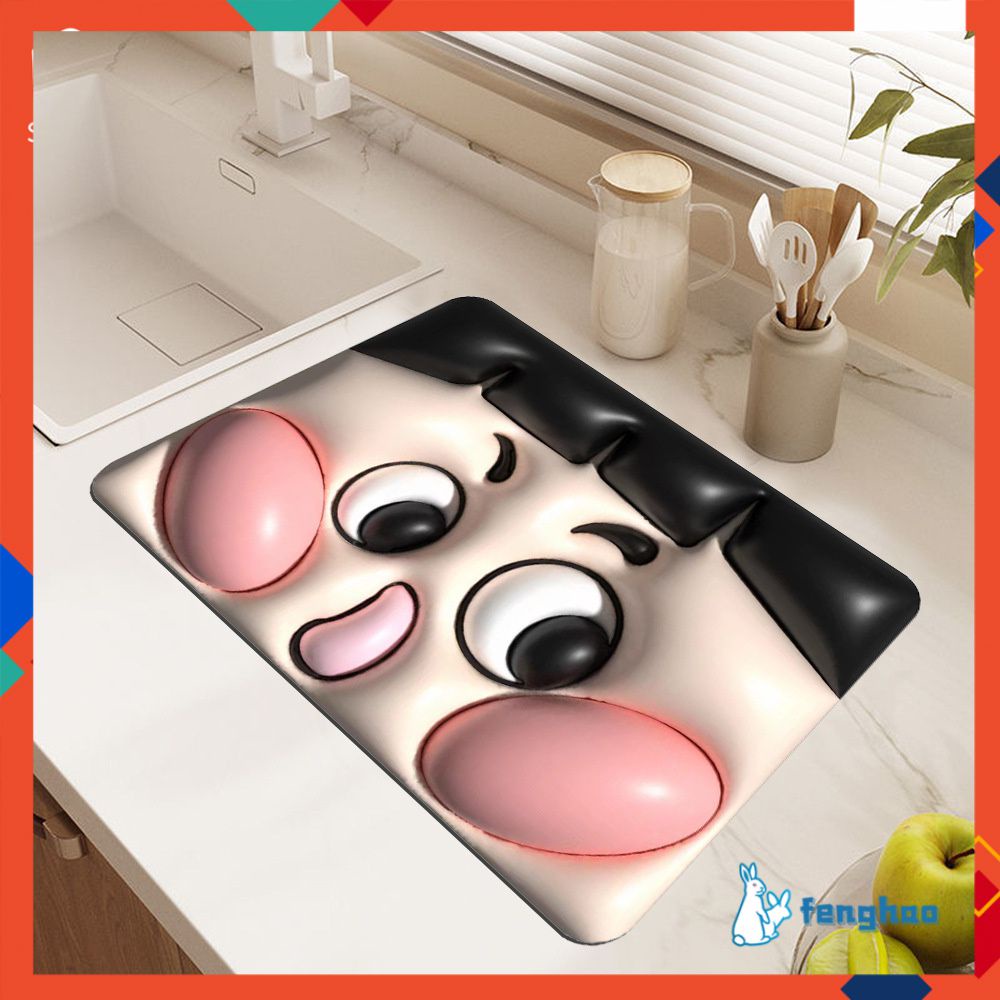 Thảm Trải Sàn Mở Rộng 3d Thảm Trải Sàn Nhà Tắm Thấm Hút Chống Trượt Cho Mặt Bàn Nhà Bếp Túi Biểu Cảm Dễ Thương Hoạt Hình Fenghao. Vn