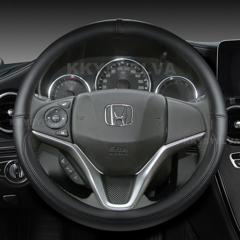 Bọc Vô Lăng Xe Hơi Bằng Da Sợi Nhỏ Cho Honda City 2014-2019 Fit 2014-2019 Jazz 2014-2019 HR-V HRV 2016