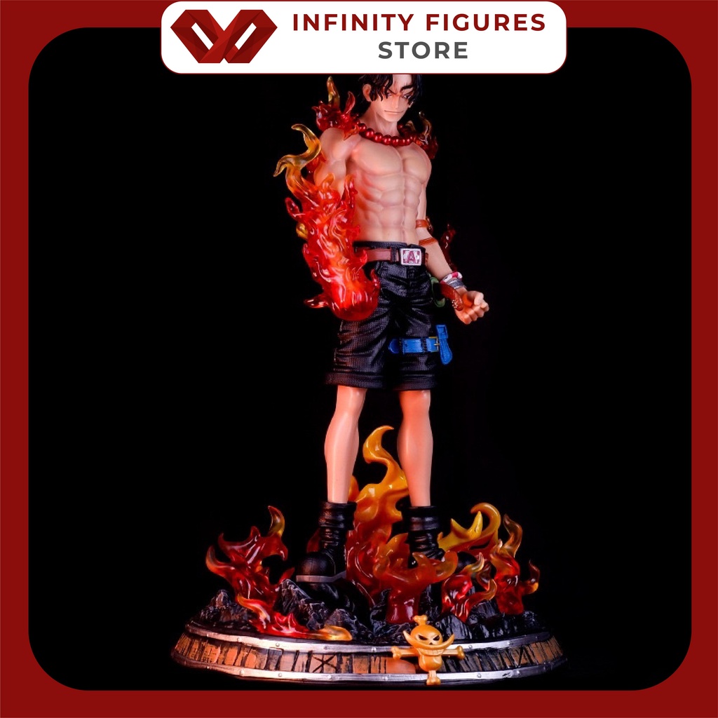 Mô hình nhân vật ACE hỏa quyền cao 42cm dáng đứng có 2 đầu thay thế | Figure anime one piece vua hải tặc đồ chơi mô hình