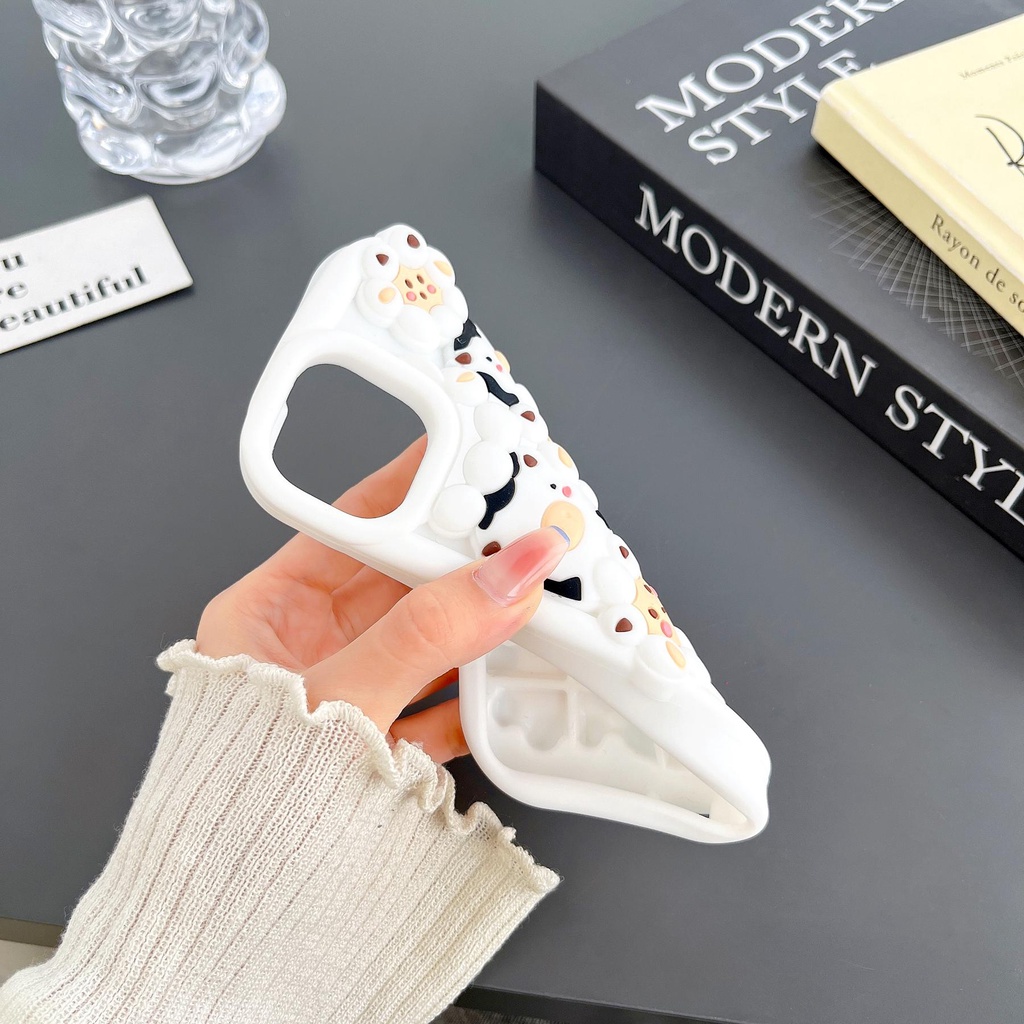 Ốp Điện Thoại TPU Silicon Mềm Chống Sốc In Hình Chú Cừu 3D Bảo Vệ Ống Kính Máy Ảnh Cho iPhone 14 13 12 11 Pro Max