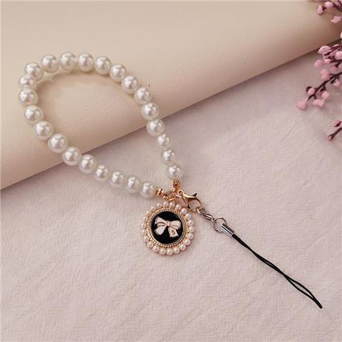 Ốp Điện Thoại Đính Ngọc Trai Có Dây Đeo Tay Thời Trang Dành Cho Nữ