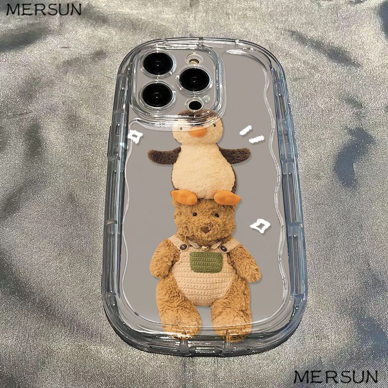 ✅Ốp Điện Thoại Mềm Trong Suốt Chống Sốc Hình Gấu / Chim Cánh Cụt Cho Iphone 13 711 / 8p / xr / 1412 promax