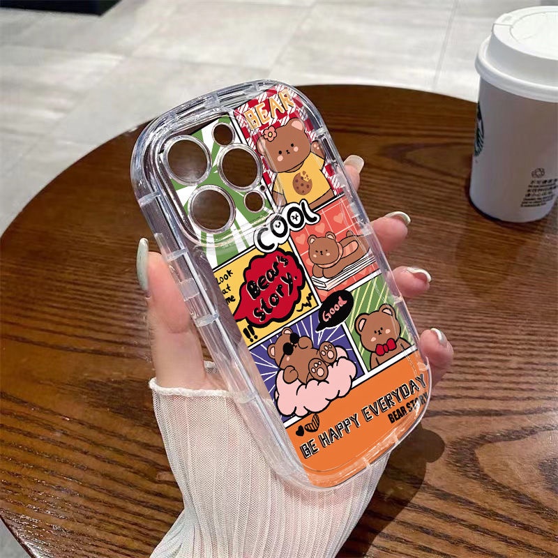 ✅Ốp Điện Thoại Mềm Trong Suốt Chống Sốc Hình Gấu Hir Cho Iphone 12 / day 12 / 11xs / promax 8p 13 / 14 7 xr