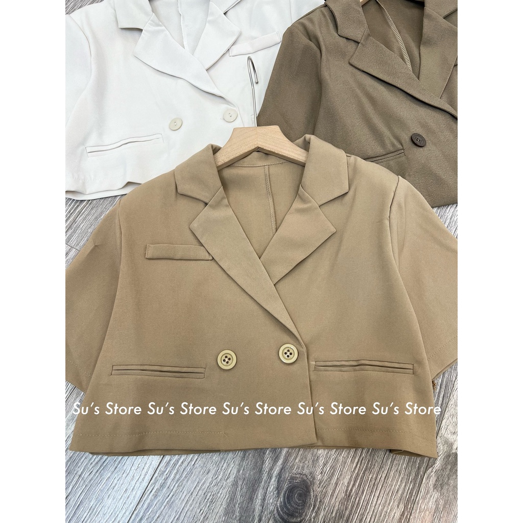 Áo blazer croptop đệm vai túi giả A2719 SUSTORE | BigBuy360 - bigbuy360.vn