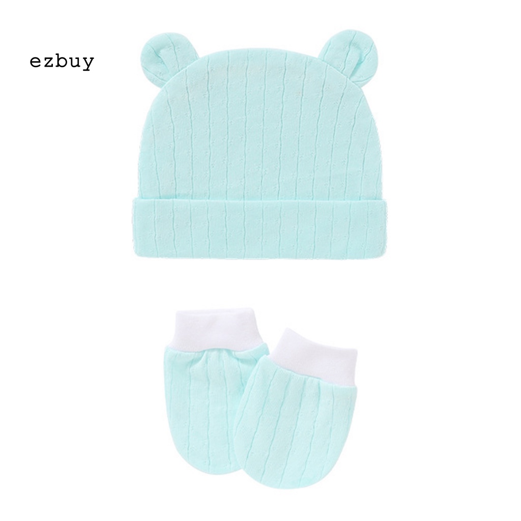 Bộ 2 Găng Tay Cotton In Họa Tiết Dễ Thương Chống Trầy Xước Cho Bé Sơ Sinh