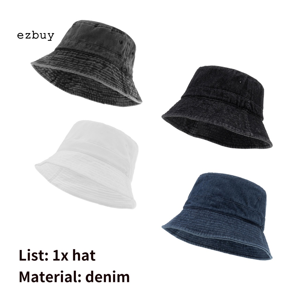 Mũ Tai Bèo Denim Chống Nắng Mềm Mại Màu Trơn Giặt Được Cho Bé