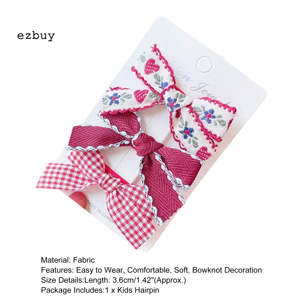 Kẹp Tóc Nơ In Hoa Dễ Thương Thoáng Khí Cho Bé Gái