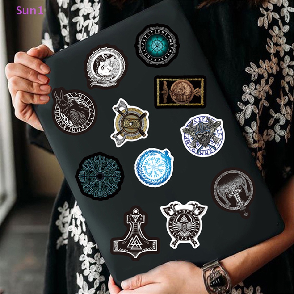 Set 50 Sticker Sun1 &gt; Phong Cách Viking Trang Trí Ván Trượt / Guitar / Guitar / Va Li