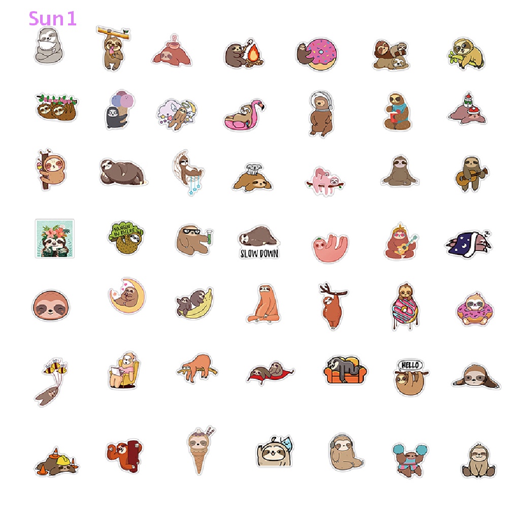 Bộ 100 Miếng Dán Chống Nắng Sun1 > 100 Hình Động Vật Dễ Thương Trang Trí Bình Nước / Ván Trượt / Xe Đạp DIY