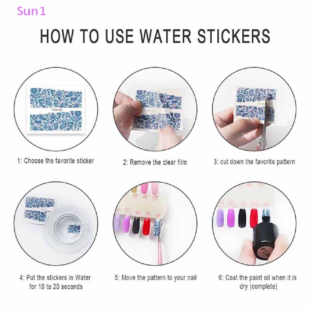 1 Tờ Nhãn Dán Móng Tay Chuyển Nước Làm Đẹp YSD056-YSD060 well